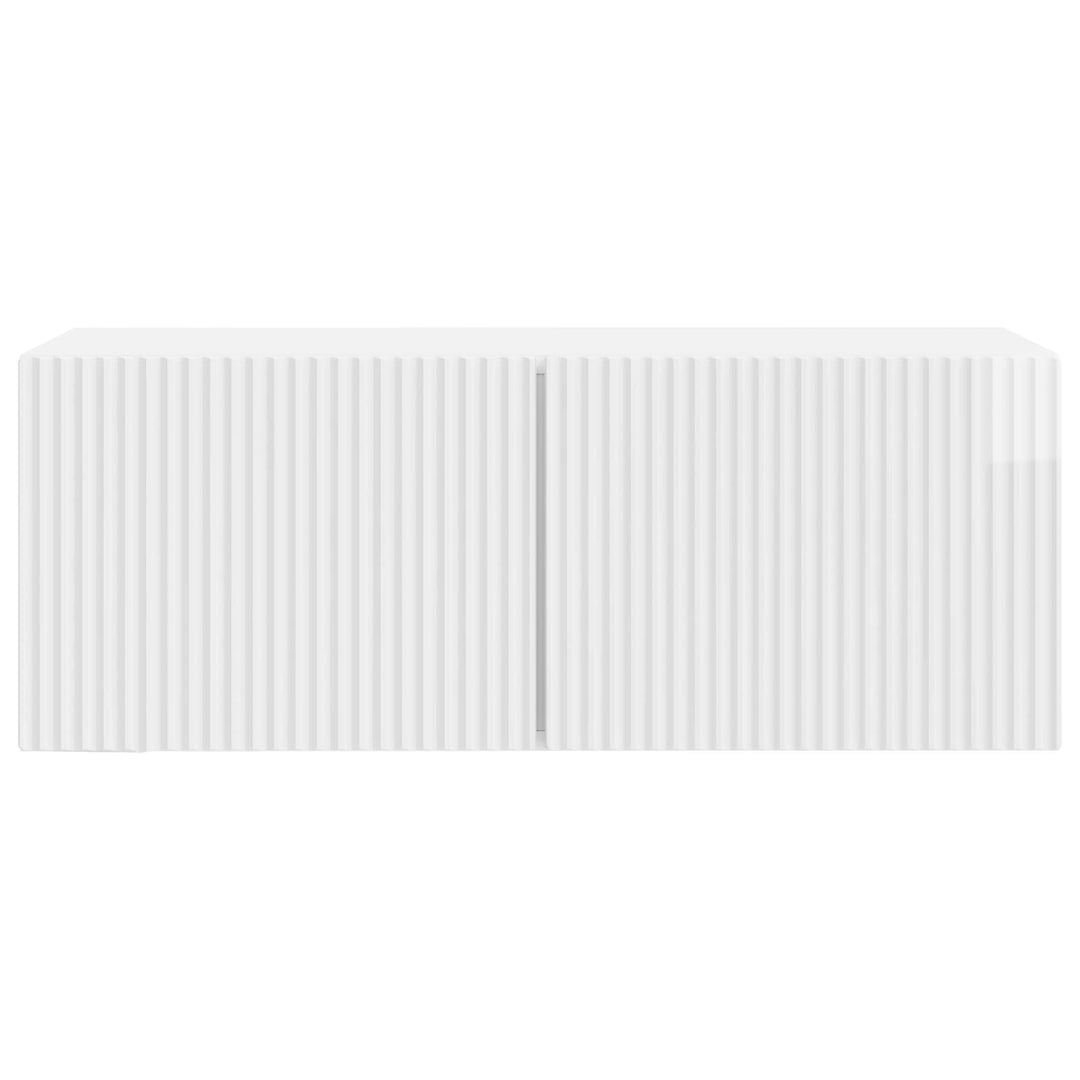 Væghængt TV-skab Vægmonteret Hvid højglans 78,5 x 31 x 30 cm