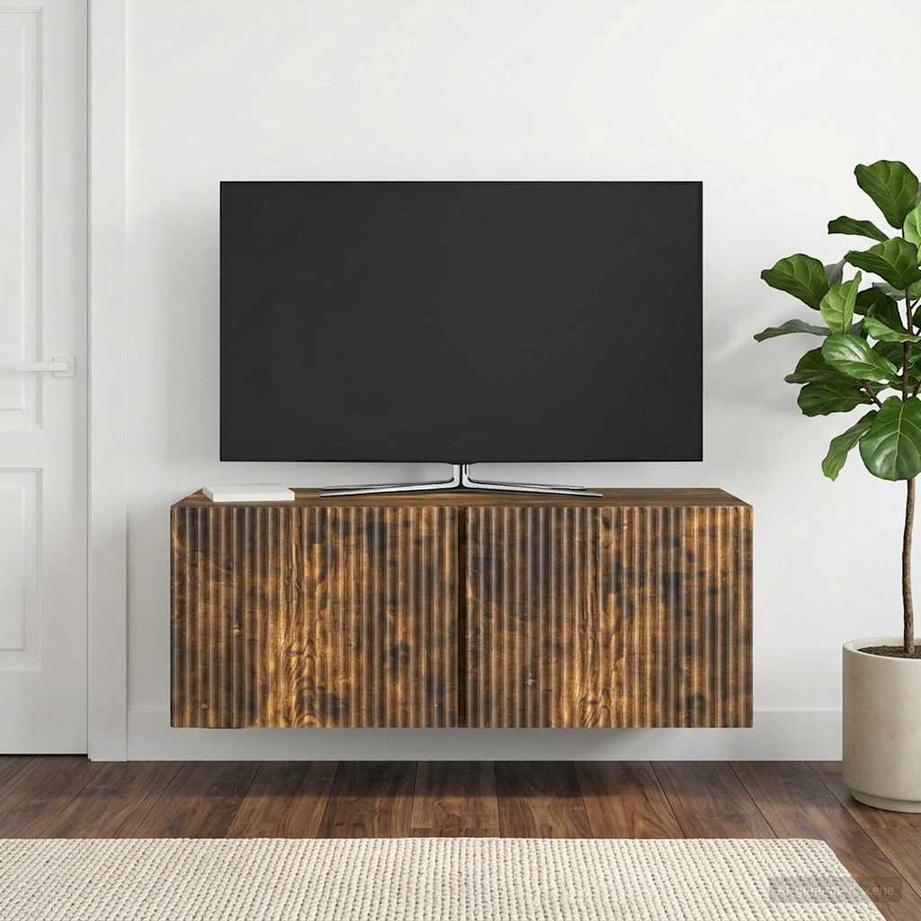 Væghængt TV-skab Røget eg 78,5 x 31 x 30 cm Konstrueret træ