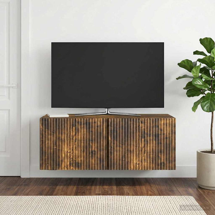 Væghængt TV-skab Røget eg 78,5 x 31 x 30 cm Konstrueret træ