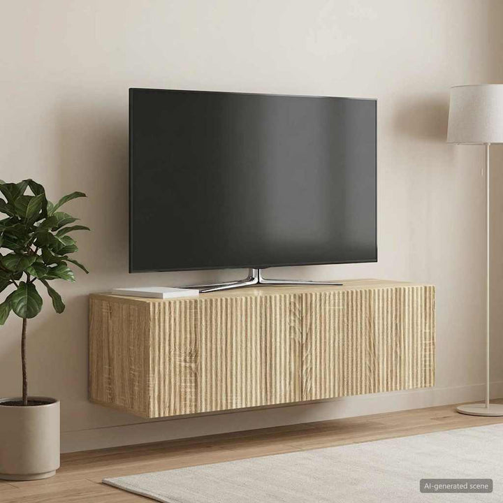 Væghængt TV-skab Sonoma-eg 98 x 31 x 30 cm Konstrueret træ