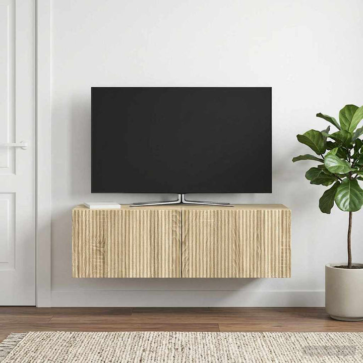 Væghængt TV-skab Sonoma-eg 98 x 31 x 30 cm Konstrueret træ