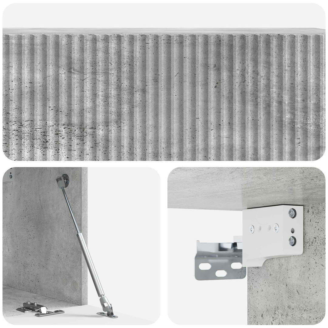 Væghængt TV-skab Betongrå 98 x 31 x 30 cm Konstrueret træ