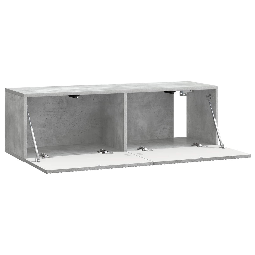 Væghængt TV-skab Betongrå 98 x 31 x 30 cm Konstrueret træ