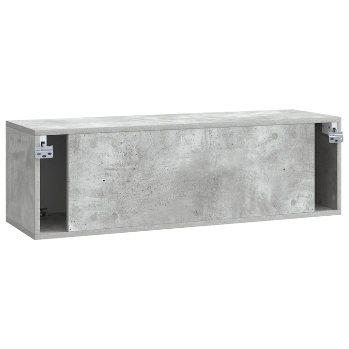 Væghængt TV-skab Betongrå 98 x 31 x 30 cm Konstrueret træ