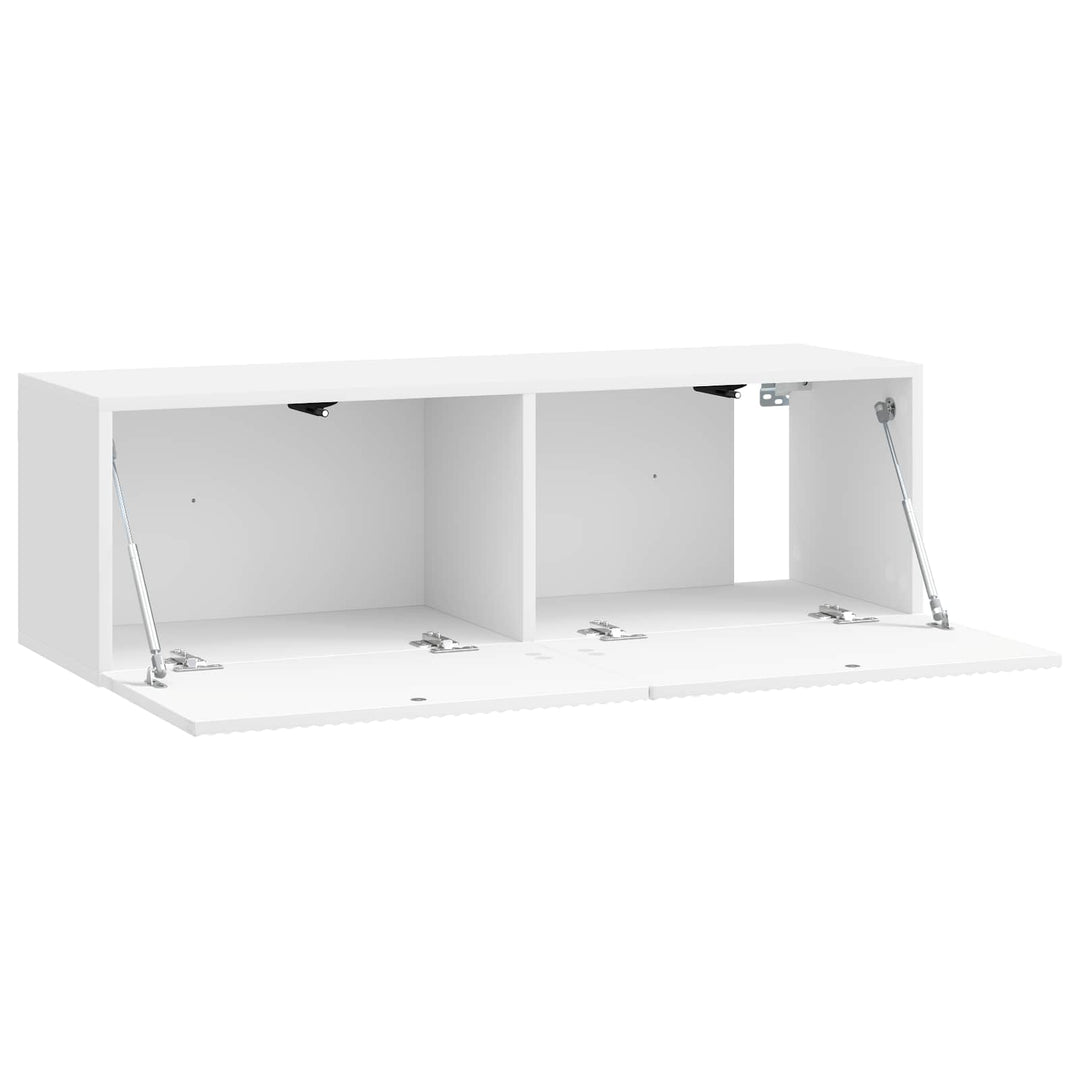 Væghængt TV-skab Hvid højglans 98 x 31 x 30 cm Konstrueret træ