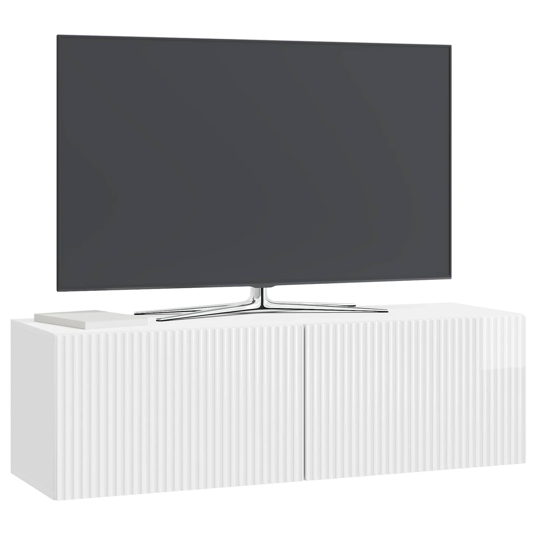 Væghængt TV-skab Hvid højglans 98 x 31 x 30 cm Konstrueret træ