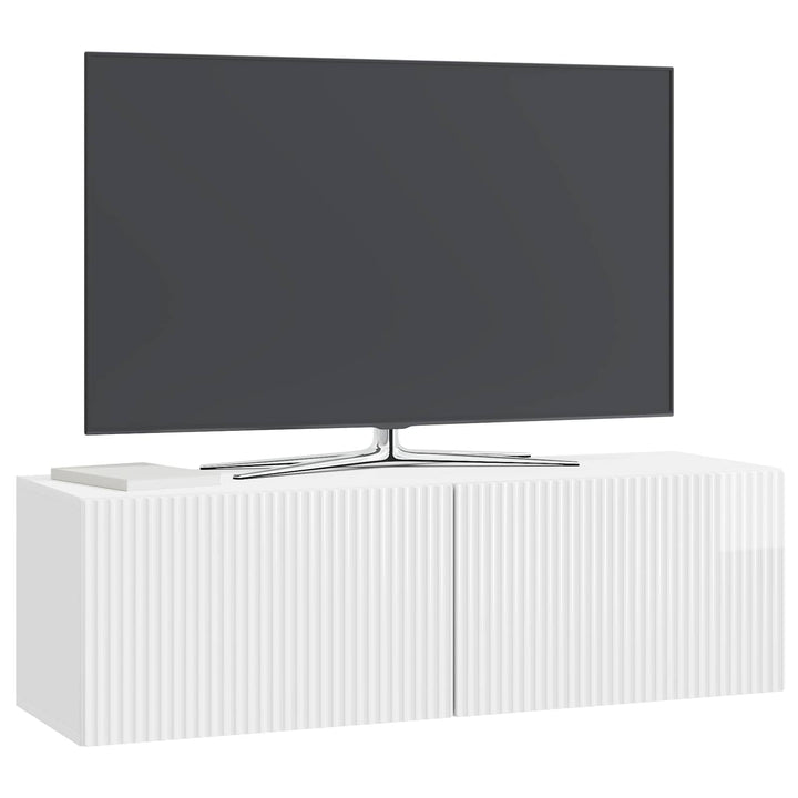 Væghængt TV-skab Hvid højglans 98 x 31 x 30 cm Konstrueret træ