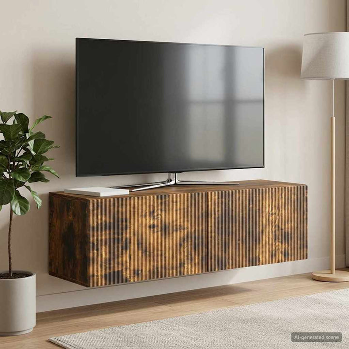 Væghængt TV-skab Røget eg 98 x 31 x 30 cm Konstrueret træ