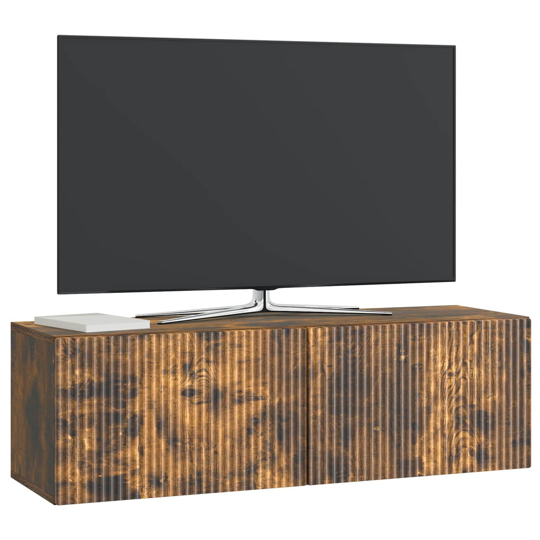 Væghængt TV-skab Røget eg 98 x 31 x 30 cm Konstrueret træ