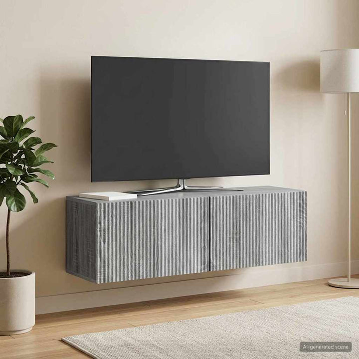 Væghængt TV-skab Grå sonoma-eg 98 x 31 x 30 cm Konstrueret træ