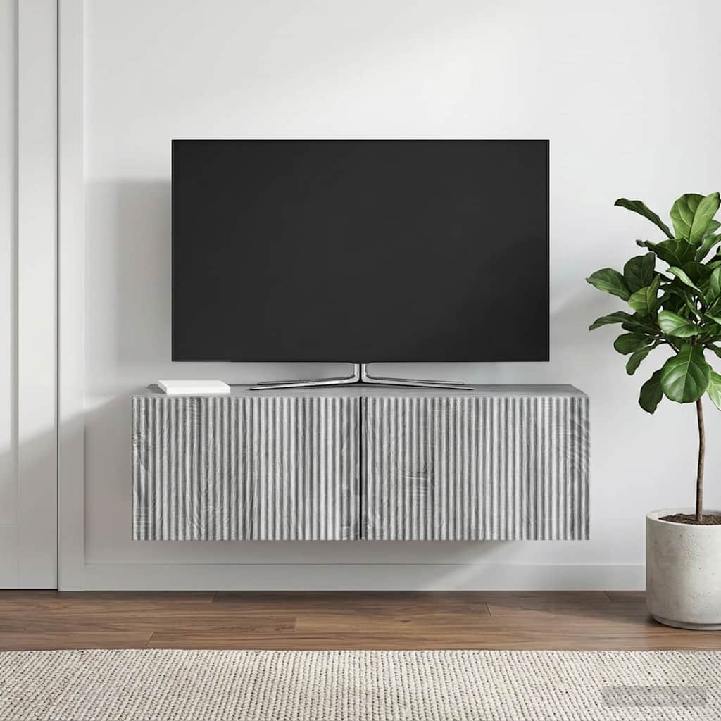 Væghængt TV-skab Grå sonoma-eg 98 x 31 x 30 cm Konstrueret træ