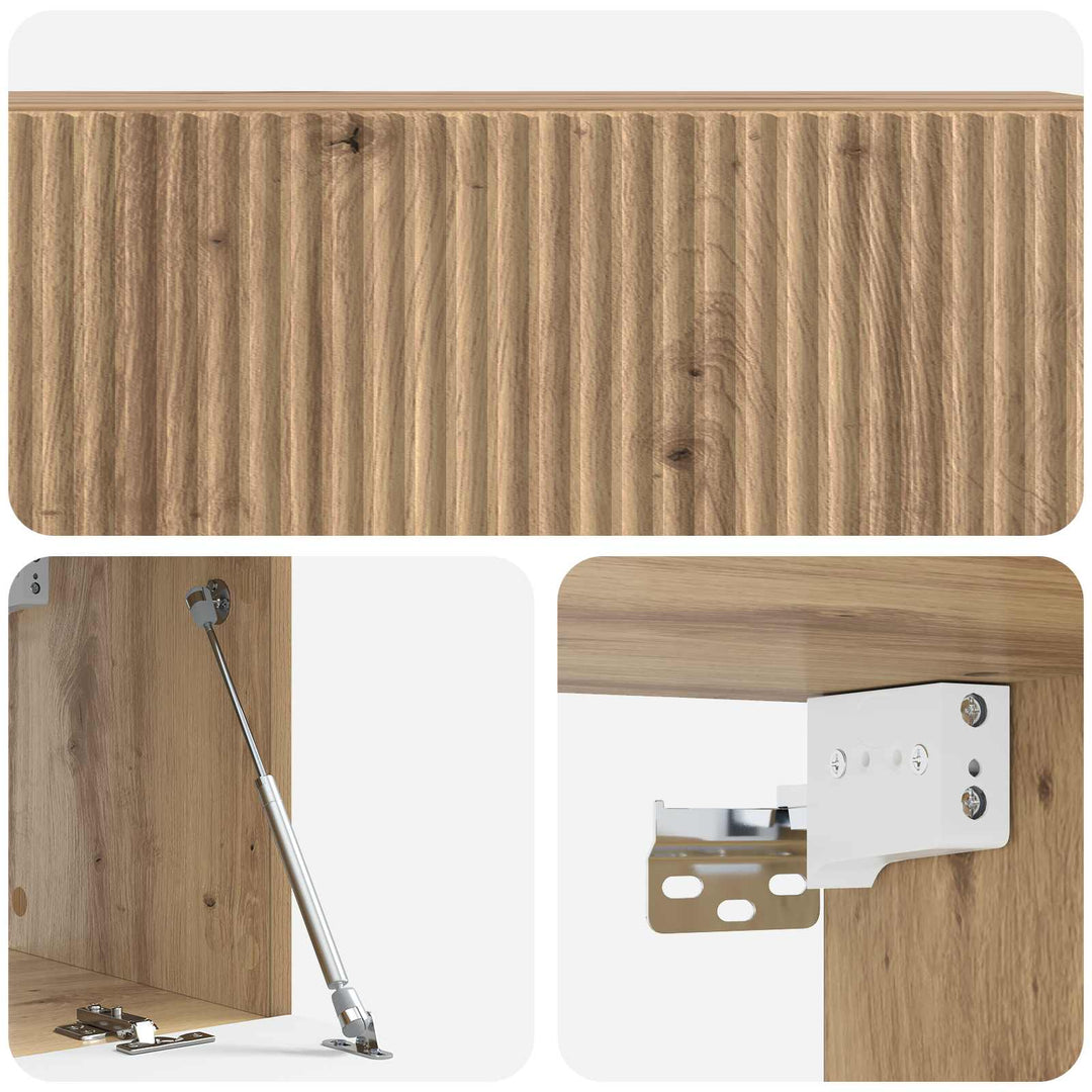 Væghængt TV-skab 98 x 31 x 30 cm Artisan-eg Konstrueret træ