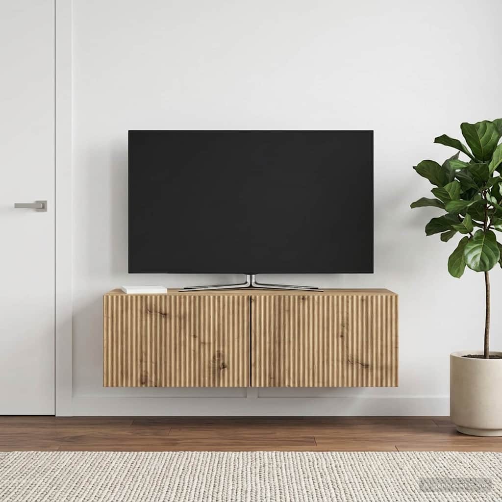 Væghængt TV-skab 98 x 31 x 30 cm Artisan-eg Konstrueret træ