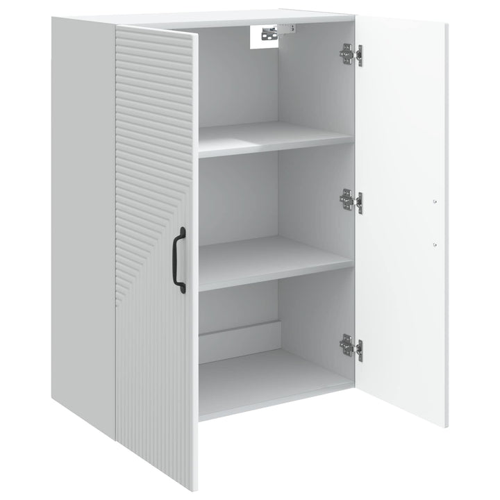 Vægmonteret skab Hvid 66 x 34,5 x 90 cm Konstrueret træ