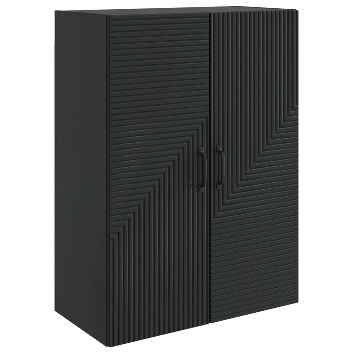 Vægmonteret skab Sort 66 x 34,5 x 90 cm Konstrueret træ