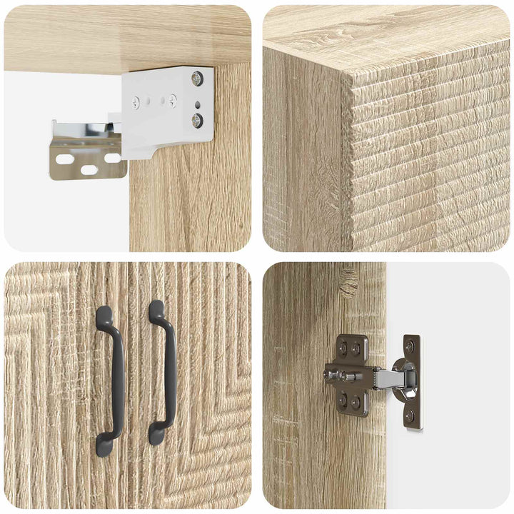 Vægmonteret skab Sonoma-eg 66 x 34,5 x 90 cm Konstrueret træ