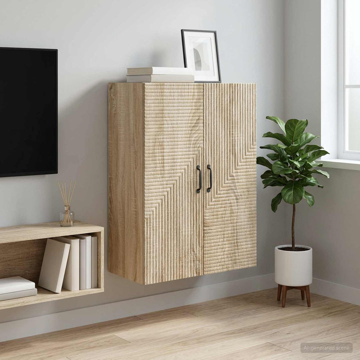 Vægmonteret skab Sonoma-eg 66 x 34,5 x 90 cm Konstrueret træ