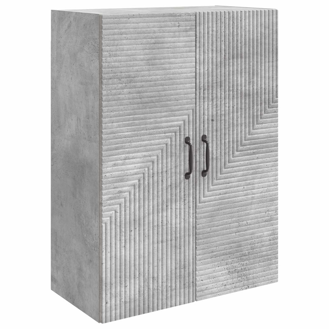 Vægmonteret skab Betongrå 66 x 34,5 x 90 cm Konstrueret træ