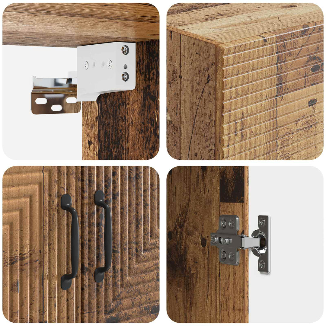 Vægmonteret skab Gammelt træ 66 x 34,5 x 90 cm Konstrueret træ