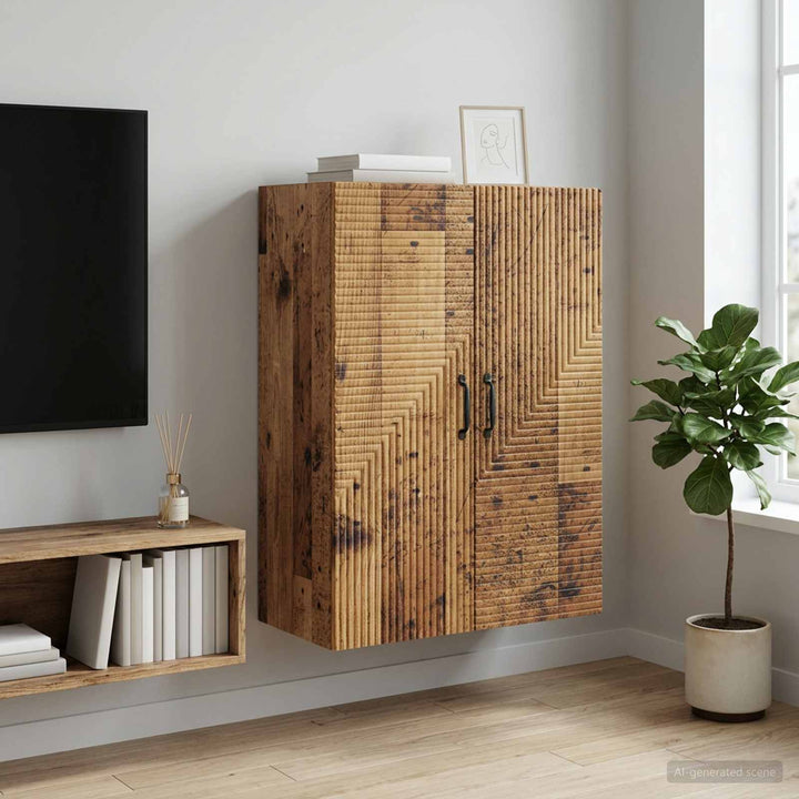 Vægmonteret skab Gammelt træ 66 x 34,5 x 90 cm Konstrueret træ