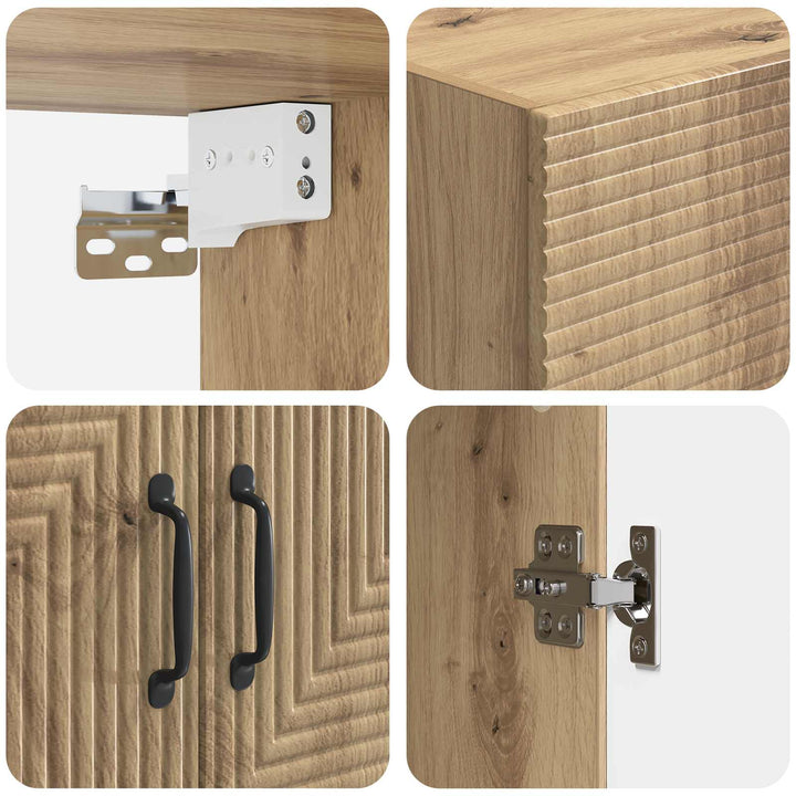 Vægmonteret skab Artisan-eg 66 x 34,5 x 90 cm Konstrueret træ