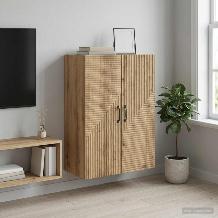 Vægmonteret skab 66 x 34,5 x 90 cm Konstrueret træ Artisan-eg