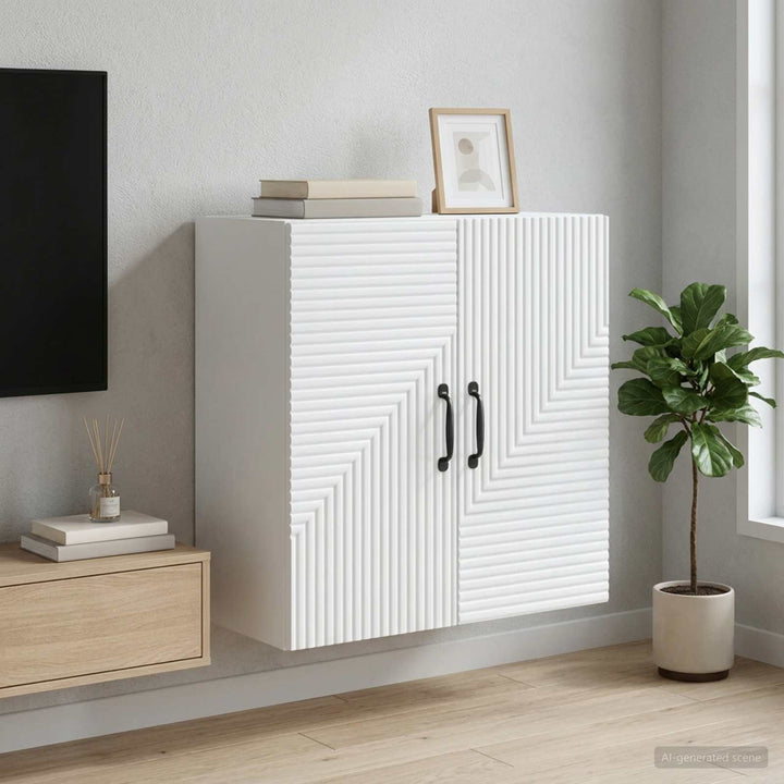 Vægmonteret skab Hvid 59 x 31 x 60 cm Konstrueret træ