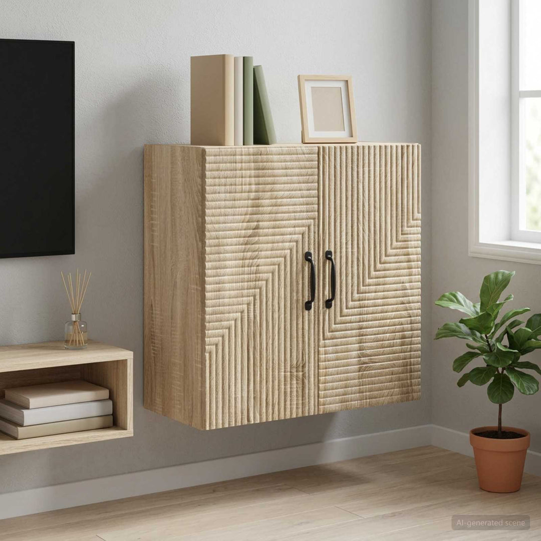 Vægmonteret skab Sonoma-eg 59 x 31 x 60 cm Konstrueret træ