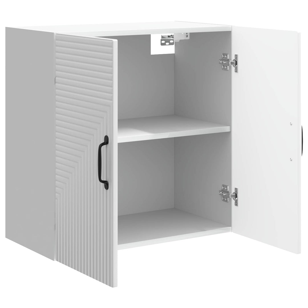 Vægmonteret skab Hvid højglans 59 x 31 x 60 cm Konstrueret træ