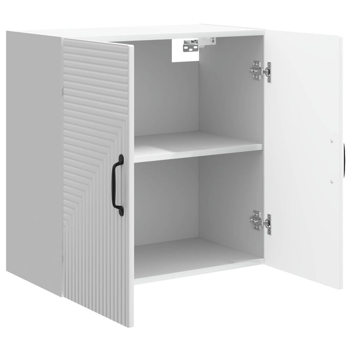 Vægmonteret skab Hvid højglans 59 x 31 x 60 cm Konstrueret træ