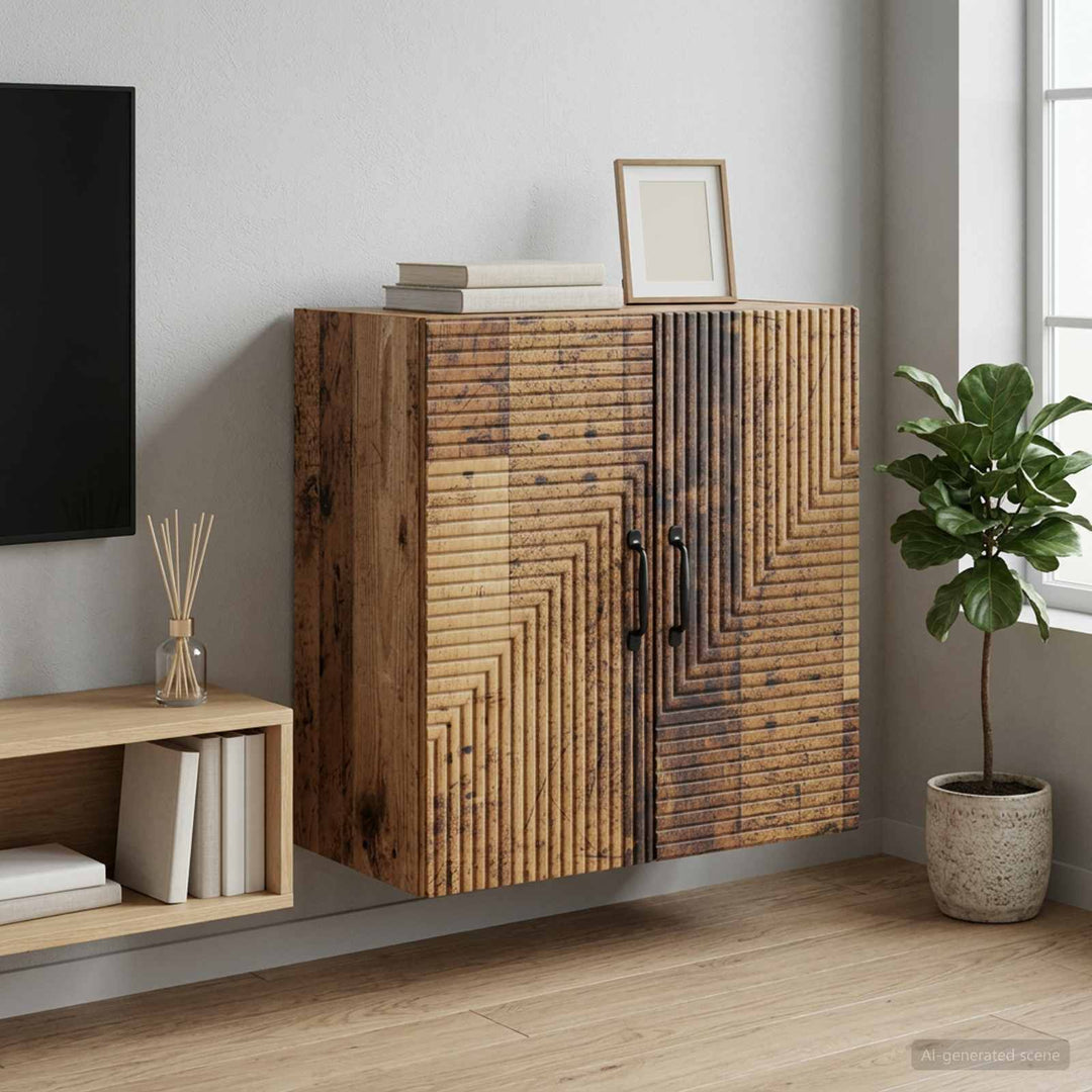Vægmonteret skab Gammelt træ 59 x 31 x 60 cm Konstrueret træ