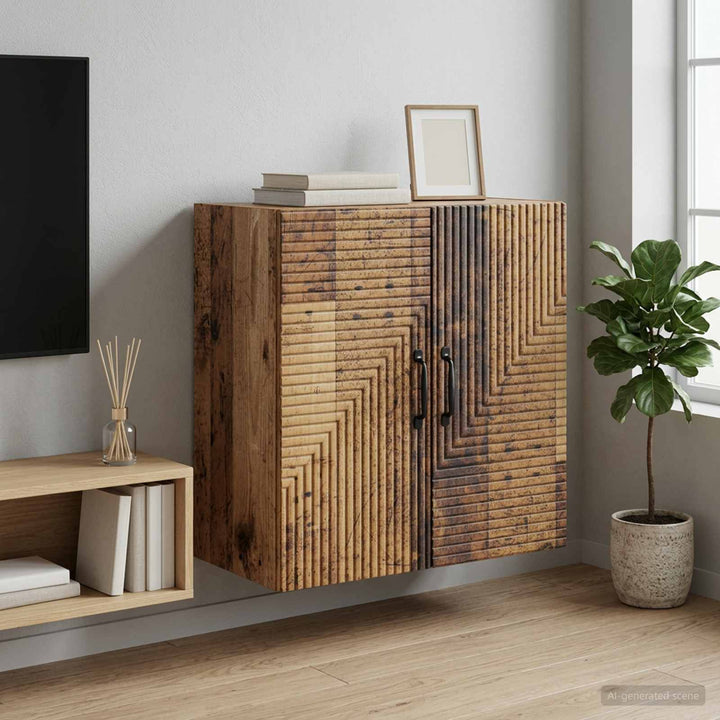 Vægmonteret skab Gammelt træ 59 x 31 x 60 cm Konstrueret træ