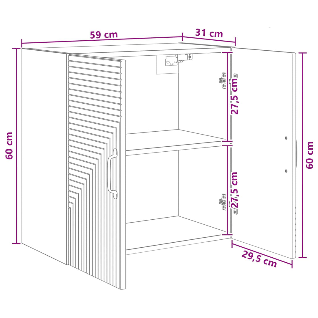 Vægmonteret skab Artisan-eg 59 x 31 x 60 cm Konstrueret træ