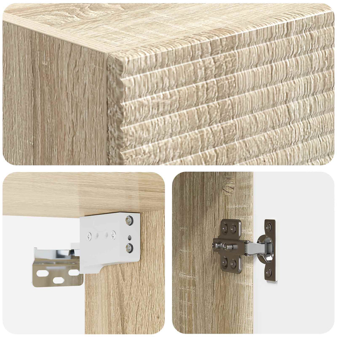 Vægmonteret skab Sonoma-eg 33 x 34,5 x 90 cm Konstrueret træ