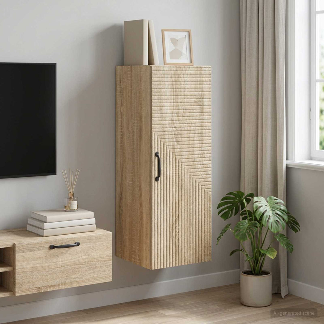 Vægmonteret skab Sonoma-eg 33 x 34,5 x 90 cm Konstrueret træ