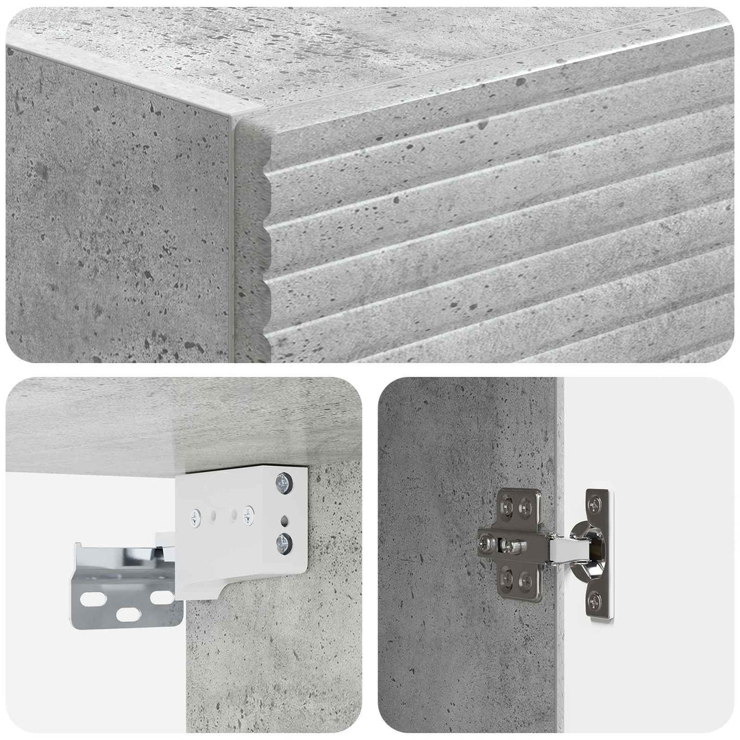Vægmonteret skab Betongrå 33 x 34,5 x 90 cm Konstrueret træ