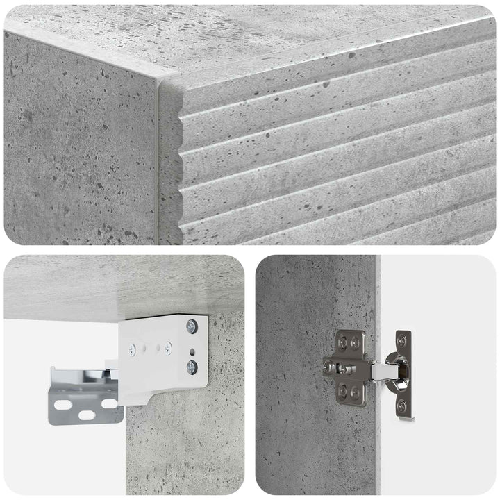 Vægmonteret skab Betongrå 33 x 34,5 x 90 cm Konstrueret træ