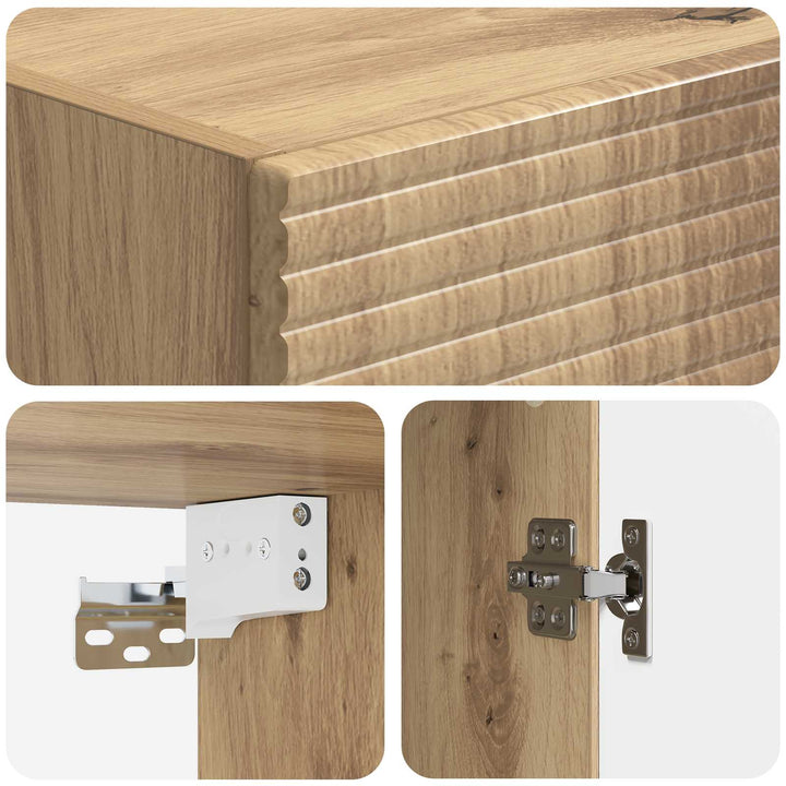 Vægmonteret skab Artisan-eg 33 x 34,5 x 90 cm Konstrueret træ