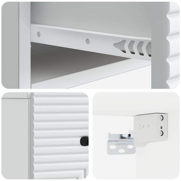 Væghængt Natbord 2 pcs Hvid 34,5 x 33 x 20 cm Konstrueret træ
