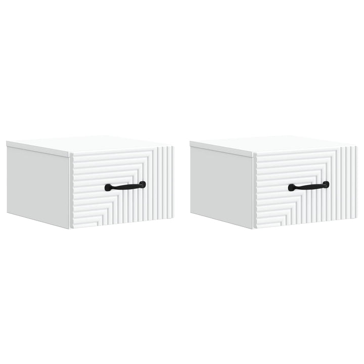 Væghængt Natbord 2 pcs Hvid 34,5 x 33 x 20 cm Konstrueret træ