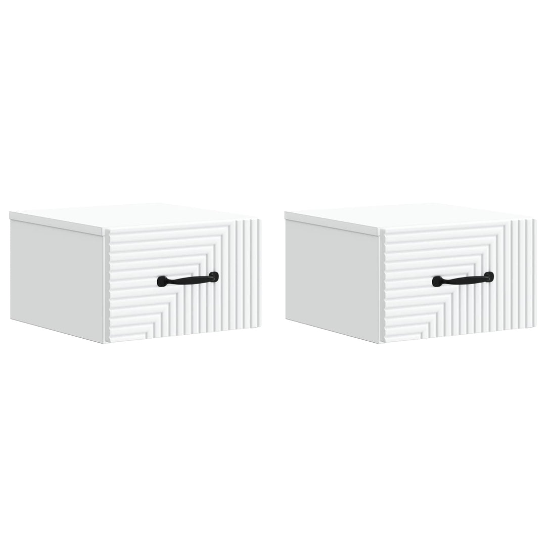 Væghængt Natbord 2 pcs Hvid 34,5 x 33 x 20 cm Konstrueret træ