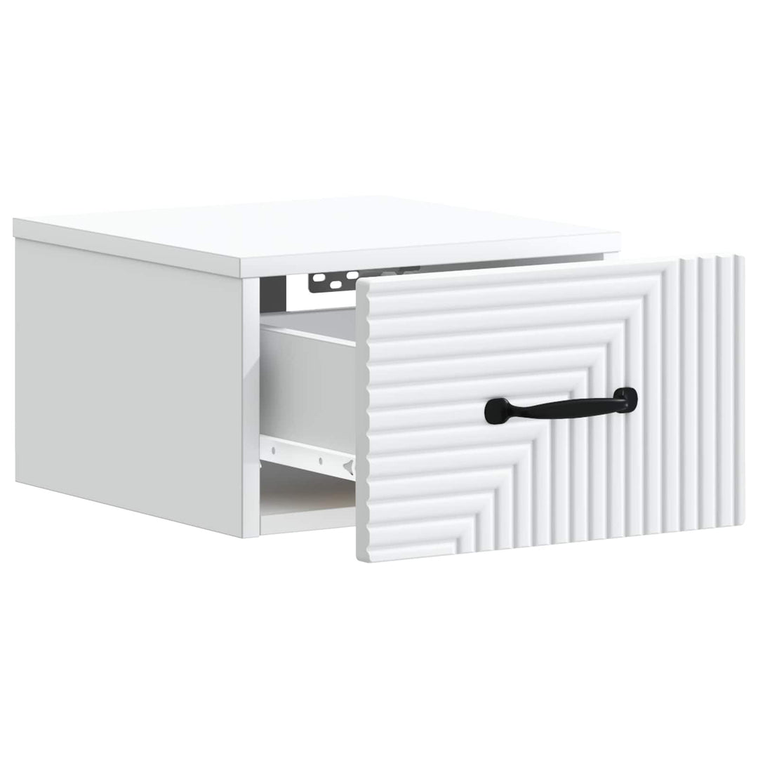 Væghængt Natbord 2 pcs Hvid 34,5 x 33 x 20 cm Konstrueret træ