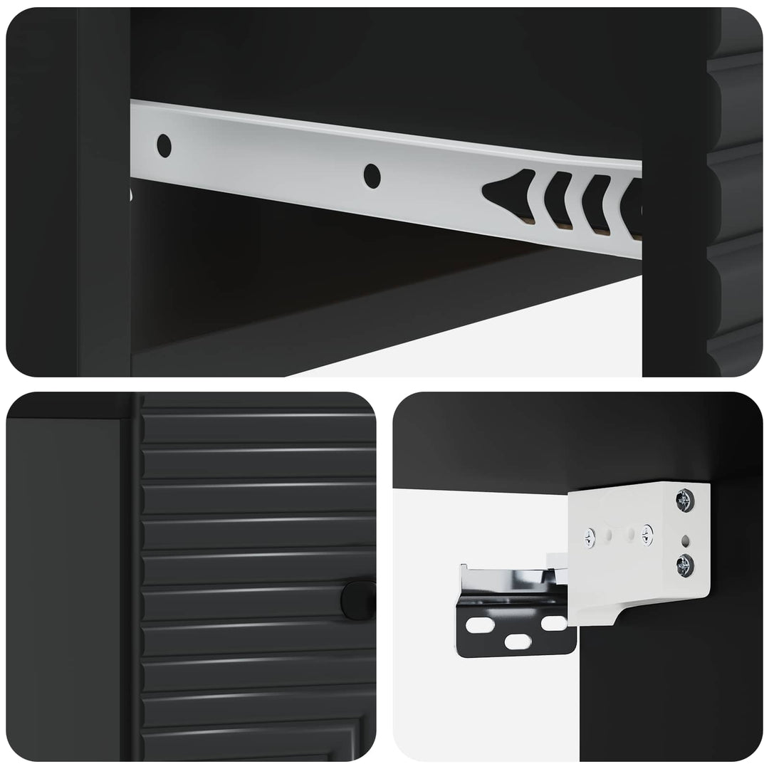 Væghængt Natbord 2 pcs Sort 34,5 x 33 x 20 cm Konstrueret træ