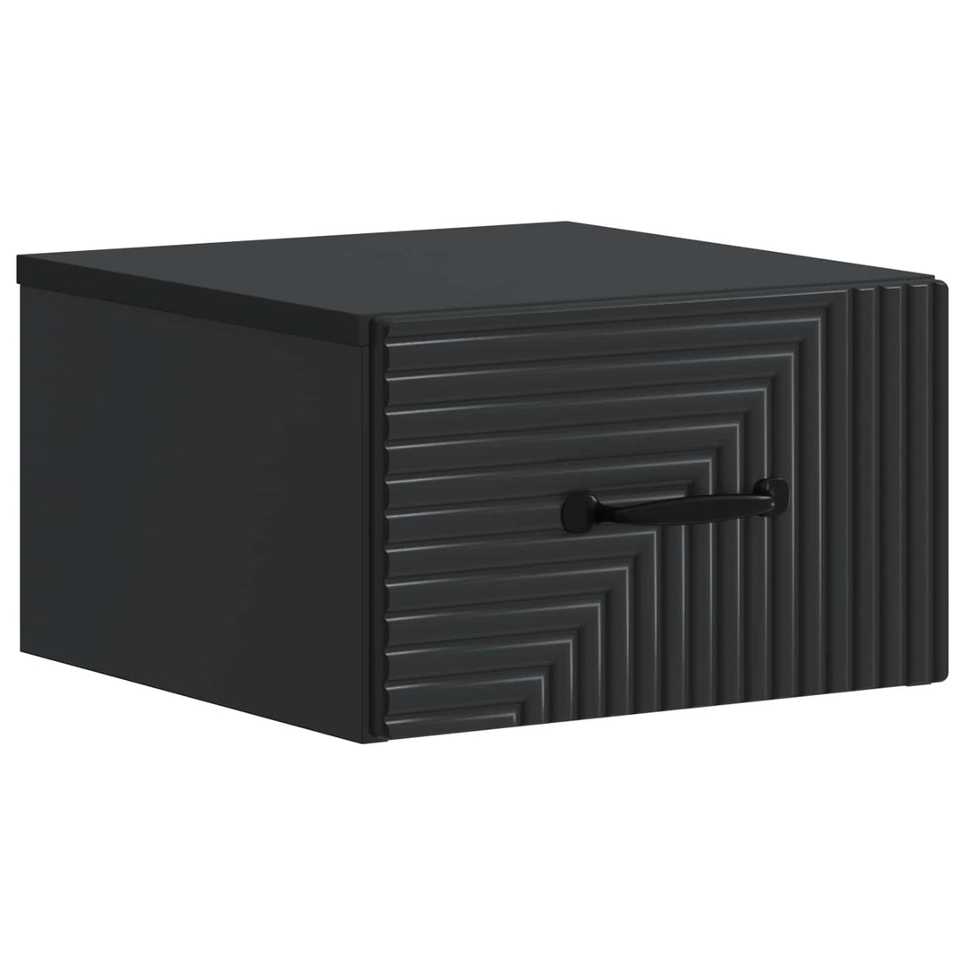 Væghængt Natbord 2 pcs Sort 34,5 x 33 x 20 cm Konstrueret træ