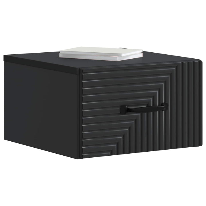 Væghængt Natbord 2 pcs Sort 34,5 x 33 x 20 cm Konstrueret træ