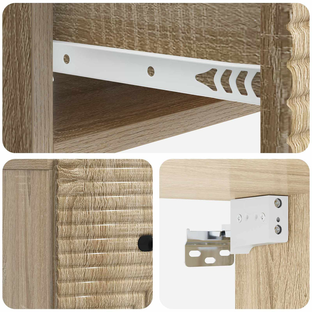 Væghængt Natbord med skuffe 2 pcs Sonoma-eg 34,5 x 33 x 20 cm