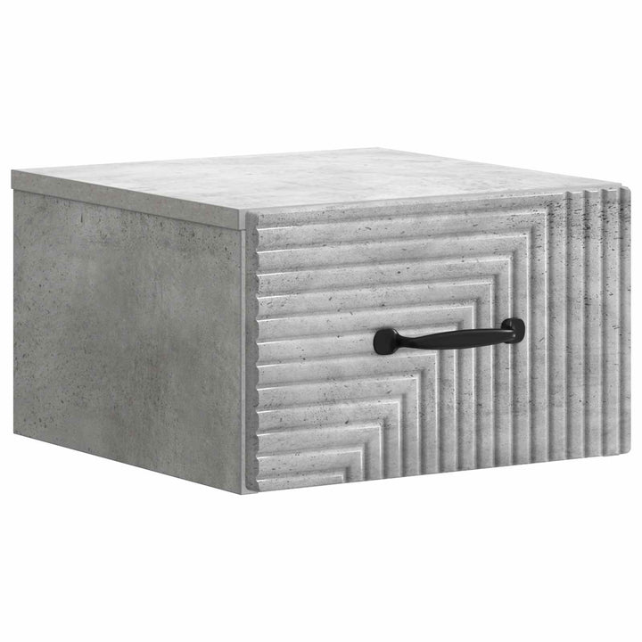 Væghængt Natbord med skuffe 2 pcs Betongrå 34,5 x 33 x 20 cm