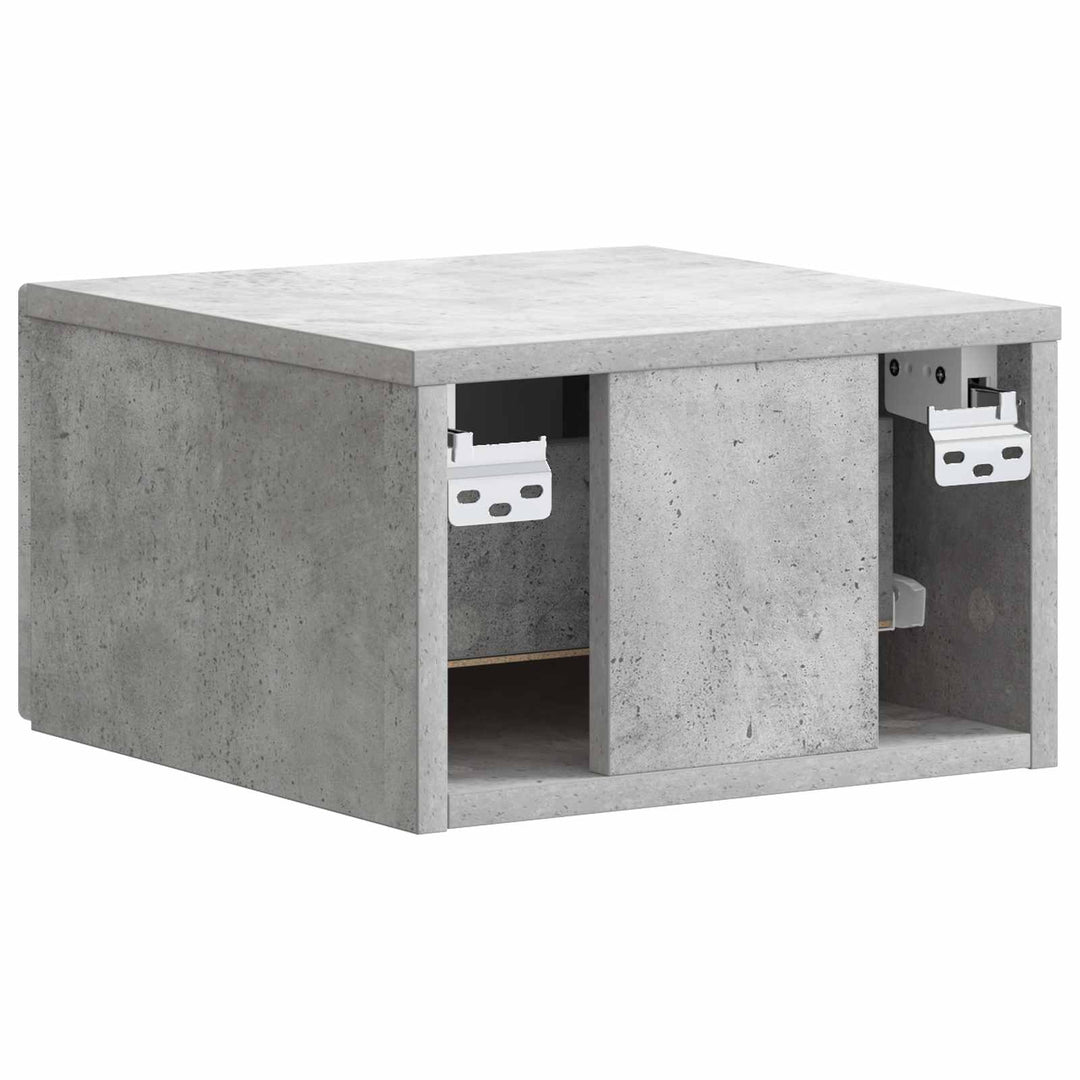Væghængt Natbord med skuffe 2 pcs Betongrå 34,5 x 33 x 20 cm