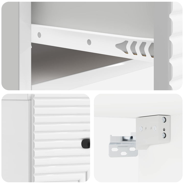 Væghængt Natbord 2 pcs Hvid højglans 34,5 x 33 x 20 cm