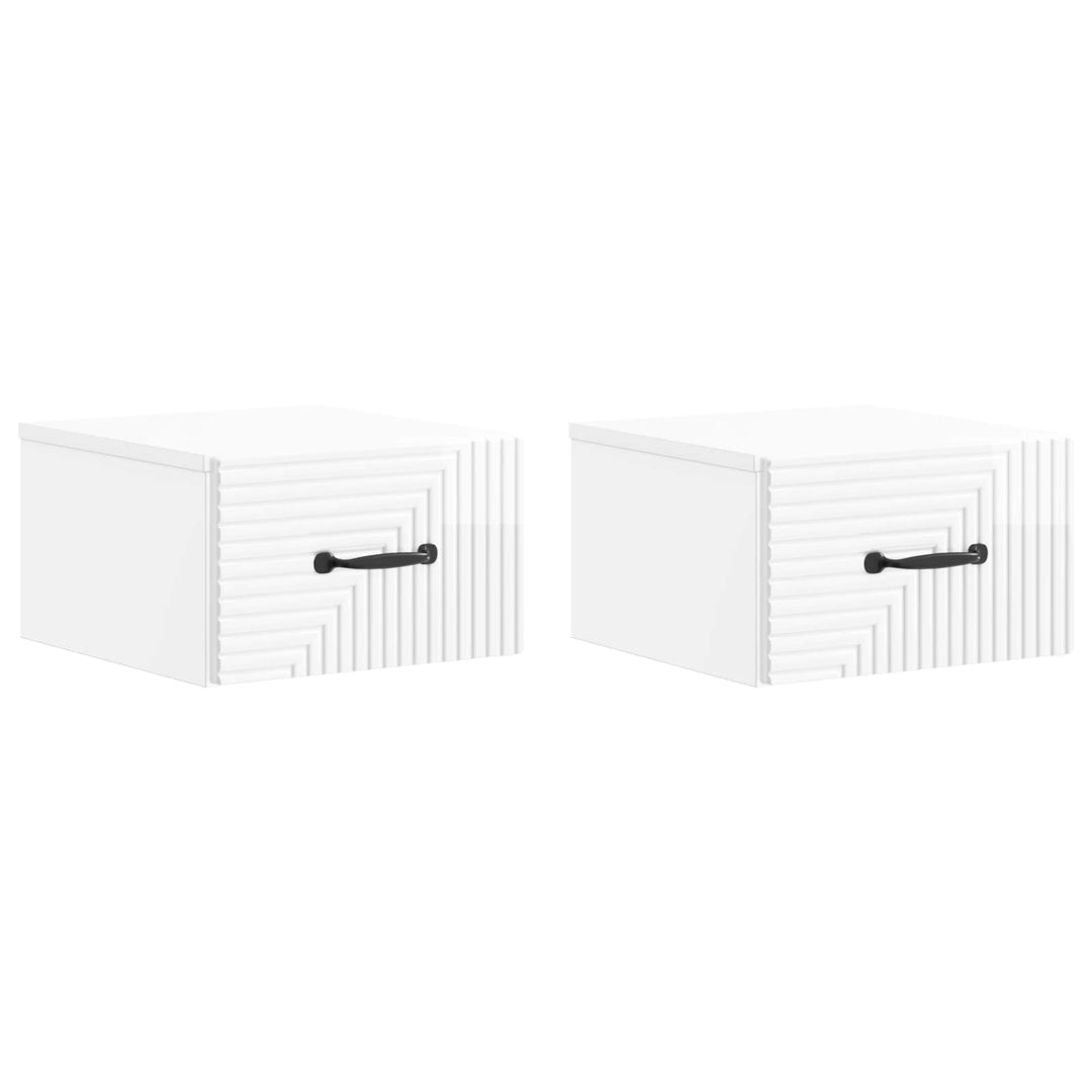 Væghængt Natbord 2 pcs Hvid højglans 34,5 x 33 x 20 cm